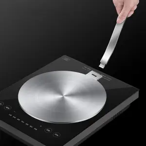 HUI Heat Diffuser Plate, Practical Heat Diffuser, Multipurpose Stainless Steel Round Induction Cooker for Glass Cooktop(24cm)