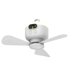 Rechargeable Ceiling Fan 8000mAh USB Remote Control Timing 4 Speed Camping Fans Mini for Tents