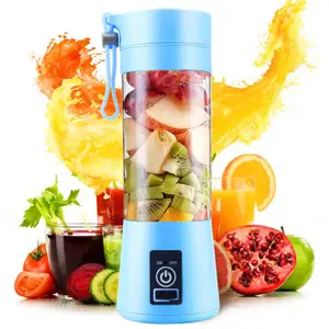 PDKSV 380ml Portable Juice Blender, Juicer Bottle Mixer, Juice Maker, Fruit Juicer Machine Electric, USB Rechargeable Personal Size Mini Juicer Grinder for Juices, Shakes and Smoothie (Mutli)