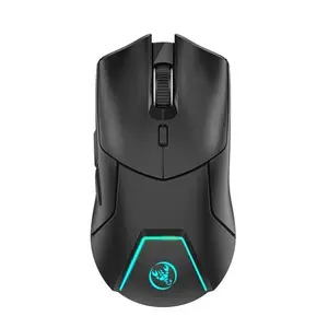 TOMTOP HXSJ T40 Wireless 2.4G Dual BT5.1 Tri-Mode Rechargeable Gaming Mouse 4000DPI Adjustable E-sports Mice Cool RGB Lights Long Endurance Battery For Computer Laptop PC
