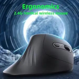 TOMTOP Vertical Mouse Wireless 2.4G Ergonomic Design Mice 2400DPI Adjustable Battery Powered Optical E-sports MiceStrong Compatibility Supports Windows/Linux/Mac OS For Computer Laptop PC For Computer Laptop PC