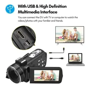 TOMTOP 4K Digital Video Camera WiFi Camcorder DV Recorder 56MP 18X Digital Zoom 3.0 Inch IPS Touchscreen