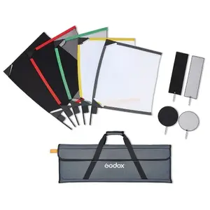 TOMTOP Godox SF4560 Foldable Scrim Flag Kit with 5pcs Flags 45 * 60cm/18 * 24in for Shaping Blocking Diffusing Versatile