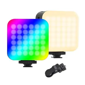 TOMTOP Double-Sided LED Fill Light Clip-on Pocket RGB Video Light