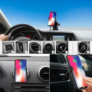 TOMTOP dodocool 10W Fast Charge Wireless Car Charge Phone Holder with 2 Air Vent Mounts Dashboard Windshield Suction Mount 1m Micro-USB Cable