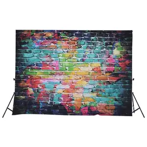TOMTOP 1.5 * 2.1m/5 * 6.9ft Photography Backdrop Background Digital Printed Green Cement Wall Wooden Floor Pattern for Kid Children Baby Newborn Portrait Studio Photography