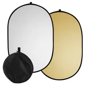 TOMTOP 60 * 90cm/ 24 * 35inch Photography Light Reflector 2-in-1(Silver, Gold) Collapsible Portable