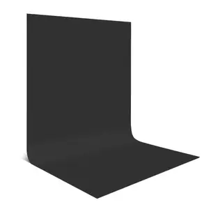 TOMTOP 1 * 1.5m/ 3.3 * 4.9ft Photography Background Screen Portrait Photography Backdrop Photo Studio Props Washable Durable Non-Woven Fabric Material, Black Color
