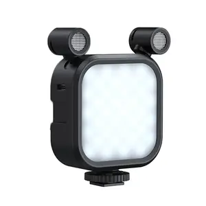 TOMTOP Multifunctional LED Fill Light Pocket Photography Light with Dual-Microphones