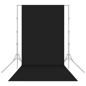 TOMTOP 1.6x5m/5x16ft Photography Studio Non-woven Backdrop Background Screen Solid Color Black