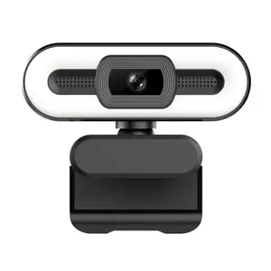 TOMTOP 4K USB Plug and Play Webcam with Built in Microphone Lighting
