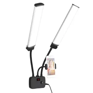 TOMTOP Flexible Double Arms LED Fill Light Bi-color Dimmable Beauty LED Video Lights