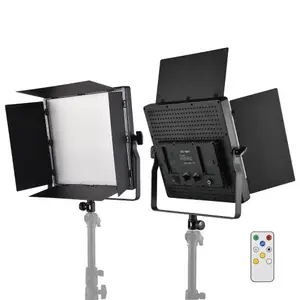 TOMTOP 60W Bi-color Photography Light LED Light Panel with Metal Barndoors Remote Controller