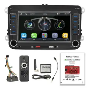 TOMTOP 7 Inch Car Stereo MP5 Player Touchcreen BT AM/FM Radio Receiver with Android Auto Carplay