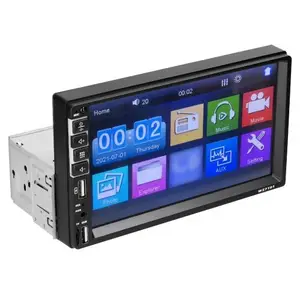 TOMTOP Single Din Car Stereo 7 Inch LCD Touchscreen Monitor BT MP5 Player FM Car Radio Receiver Support TF/USB/AUX-IN Mobile Phone Link Hands-Free Calling Reverse Picture Steering Wheel Control
