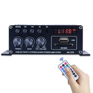 TOMTOP AK370 Mini Audio Power Amplifier Portable Sound Amplifier Speaker Amp for Car and Home