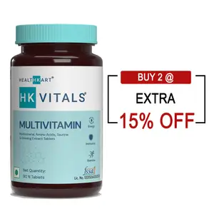 HealthKart HK Vitals Multivitamin with Multimineral,Taurine & Ginseng Extract, 90 tablet(s)
