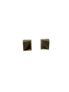 Geometric Square Stud Earrings, Gold-Tone Brown and White, Women's Fashion Jewellery