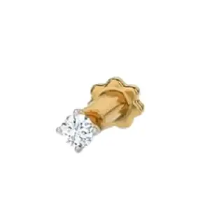 Blustone Most Desirable Round Cut Diamond Stone 22 K Gold Nose Pin IGL Tested Original Certified नाक की लोंग ओरिजिनल डायमंड की Asli Naak Ki Nath Gold Perfect For Religious Significance
