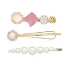 Snowpearl 03 Pcs Korea Sweet Pearl Metal Women Fashion Hair Clip Barrette Hairpin Lady Elegant Dress Hair Accessories Styling Tools (Design & Color - As Per Available)