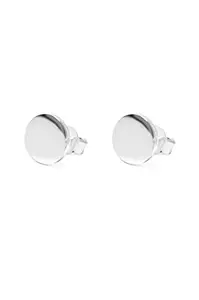 Mannash Sterling Silver Classic Evergreen Circle Stud Earrings (Silver)