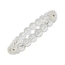 Natural Energized Reiki Feng Shui Healing Crystal Gemstone Bracelet - Unisex, Beads (ROCK CRSYTAL QUARTZ, SMALL (21 Beads))