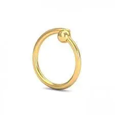 Classic Gold Nose Ring, 18K Yellow Gold, Simple Round Design