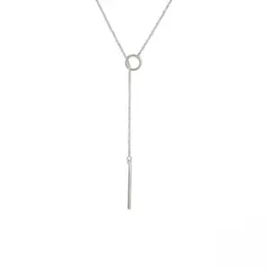 Kayastha Fashion Long Chain Necklace Shiny Stick Pendants Necklace For Womens and Girls (Silver)