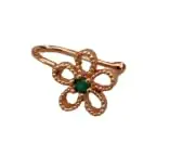 LittleFingers Jewellery Flower Designer Green Stone Nosepin