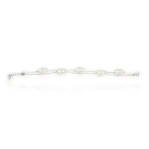 Neersterlings Elegant Double Pearl Silver Chain Bracelet | White Pearl | 925 Silver