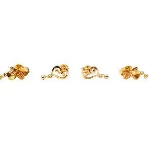 Royal Covering Stylish and Trendy 1 Gram Gold - Plated [Combo of 2] Stud/Drop Earrings for Women and Girls