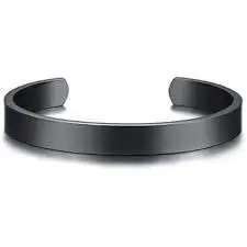 MEENAZ Bracelet for Men Stainless Steel Adjustable Rakhi for Brother Cuff Kada for men Bracelets | Bracelet for Boys Black,Kada | Waterproof, Anti-tarnish Bracelet, Rust-free,| 8 mm Bracelets for Men