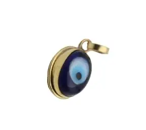 Dharmsaar Energized Evil Eye Pendant For Men And Women,Gold Plated Blue Colour Nazar Suraksha Locket,Mini Oval Shape Kawach Necklace For Protection,Good Luck Girls