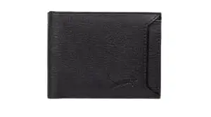 WILD EDGE Artificial Leather Solid Design Wallet with Detachable Card Holder for Men - Versatile Leather Men's Wallet (Black)