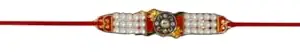 Be artistic studio Rushant Designer Rakhi with American Diamond, stone nd pearl with the English letter ''VEERA'' with Roli Chawal for brother- 60137