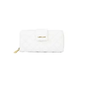 Lavie Zipper Diamond PU Women's Casual Wear Wallet (White, Large)