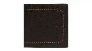 WILD EDGE Genuine Leather Stitch Design Wallet for Men - Versatile Leather Men's Wallet (Dark Brown)