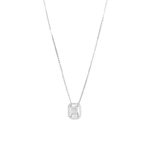 BLESS JEWELS Silver Rectangle Solitaire Pendant for Women