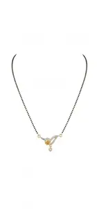 MorrowFirst - Small Black Beeds Pendent Mangalsutra Necklace| Ideal for Married Women| For Daily Use & Gifting