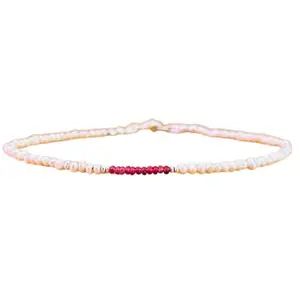 RRJEWELZ Pink Tourmaline & Pearl bracelet for men & women - 2-2.5mm Round Smooth & Faceted beads - 7 Inch with Gold plated clasp – Healing, Fashion, Gift, Spiritual, Yoga|LCBR_RR_08412