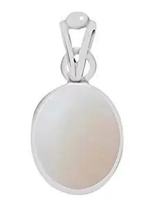 S Kumar Gems & Jewels Certified Natural White Opal Hallmark Silver Pandent/Pendant For Astrological Purpose