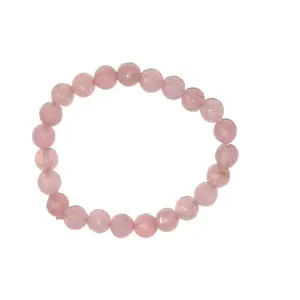 Rose Quartz Dimond Cut Bracelet 8mm, 23beads, 8.5inch aprx wrist size