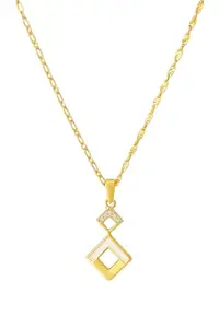 Orbit Bling Geometric Diamond Pendant Gold Necklace | Anti-Tarnish Waterproof Jewellery