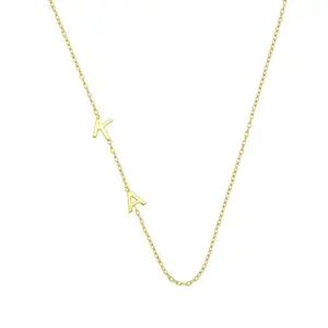 Jeluxa Custom Sideways Initial Necklace – 925 Sterling Silver Personalized Name Letter Pendant for Women & Girls, Gift for Her