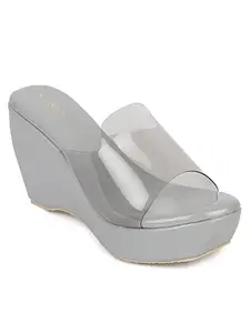 ICONICS Women's Heels, Grey, 6