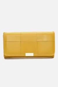 Van Heusen Women Yellow Solid Casual Wallets