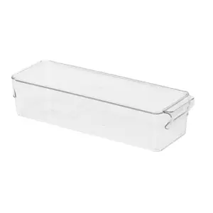 NT-STAR Stackable Fridge Storage Box with Lid – Transparent, 32x14x15 cm (13x6x6) – Space-Saving, BPA-Free Organizer for Refrigerator, Pantry & Kitchen Use