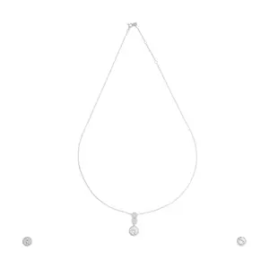Kushal's Fashion Jewellery White Rhodium-Plated Casual 92.5 Pure Silver Pendant Necklace - 432691