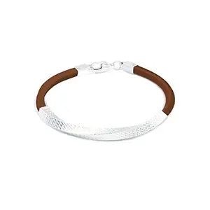 Zarkan 925 Sterling Pure Silver Forever Knot Brown Bracelet, Adjustable | American Diamond Cut | Gifts For Women & Girls | With Certificate of Authenticity and 925 Stamp