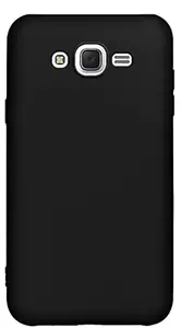 MattBlack Cases Mobile Back Cover for Samsung J7 (2015) I J7 Nxt I J7 Neo I J7 Core (Smooth Silicone|CameraProtection|Black KL2601)